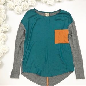 Anthropologie Dolan Colorblocked Pocket Top